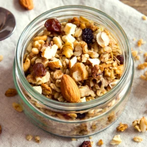 Granola com castanhas e frutas