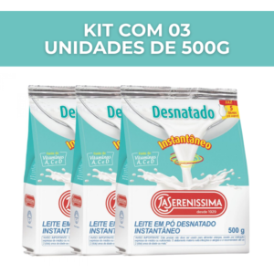 Leite em Pó Desnatado La Serenassima 500g (Kit com 3)